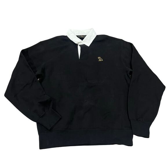October's Very Own Other - October's Very Own Black Collared Crew Neck Sweater XS OVO